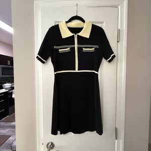 Cider Black and Cream Mini Dress